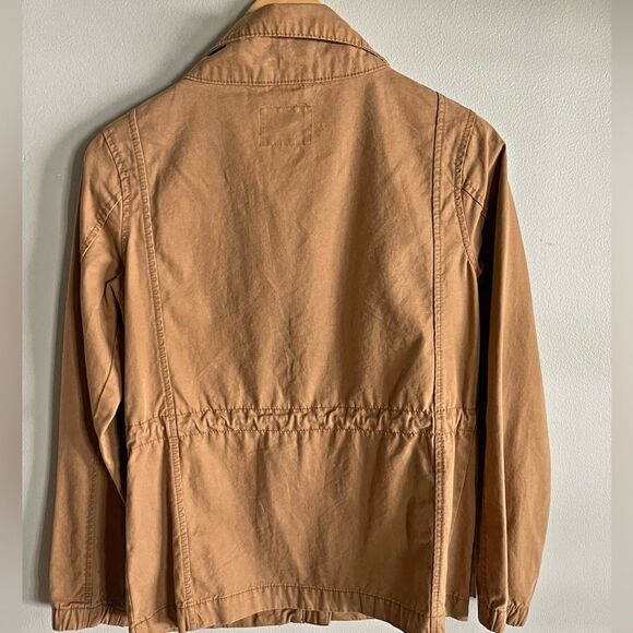 Old Navy Tan Utility Jacket XS Cotton Zip Front Drawstring Waist Safari Style - Picture 7 of 7